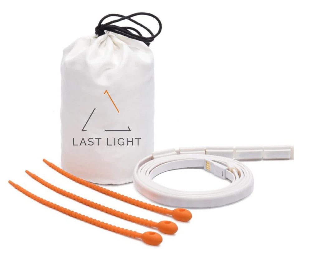 Portable power bank and light rope. Extremely bright portable light and charger. Emergency charger and light rope. Durable charging bank for survival. Last Lights power bundle. Six foot long light rope for camping and hunting.